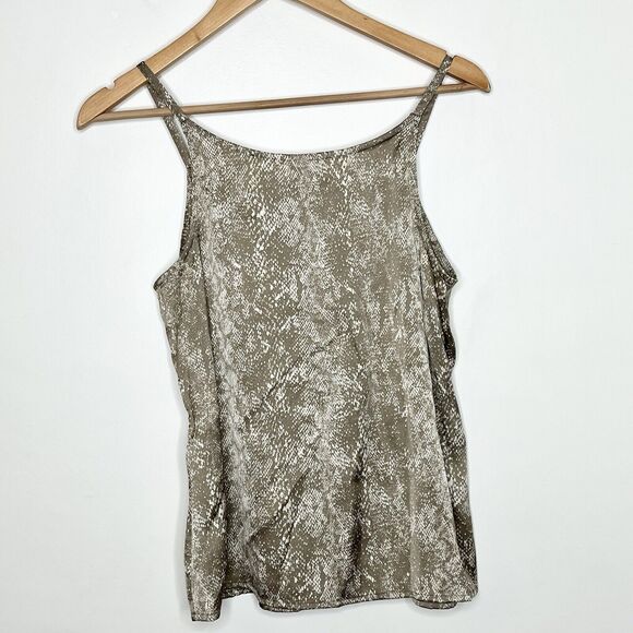 Chicos Snakeskin Print Satin Camisole Tank Top Tan Womens 4/6 0 Small Animal - Picture 5 of 5